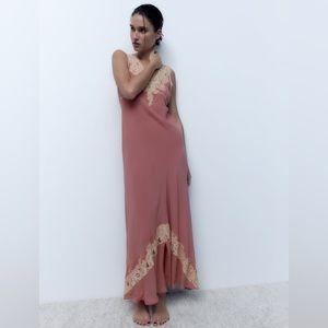 L. EMBROIDERED SLIP MAXI DRESS